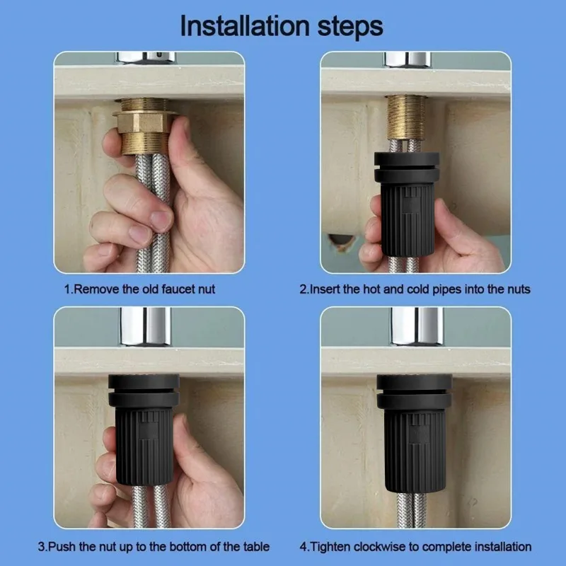 1/5PCS Faucet Fixing Nuts Hot Cold Water Faucet Locking Nut Bathroom Kitchen Sink Quick Installation Anti-loosening Fasteners thumbnail 6