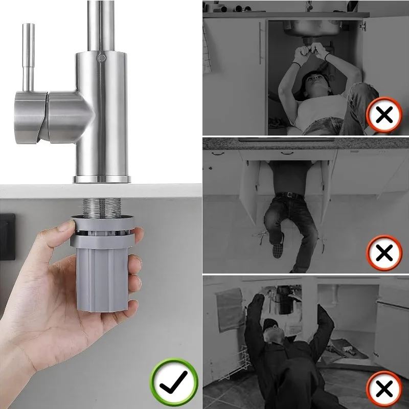 1/5PCS Faucet Fixing Nuts Hot Cold Water Faucet Locking Nut Bathroom Kitchen Sink Quick Installation Anti-loosening Fasteners thumbnail 5