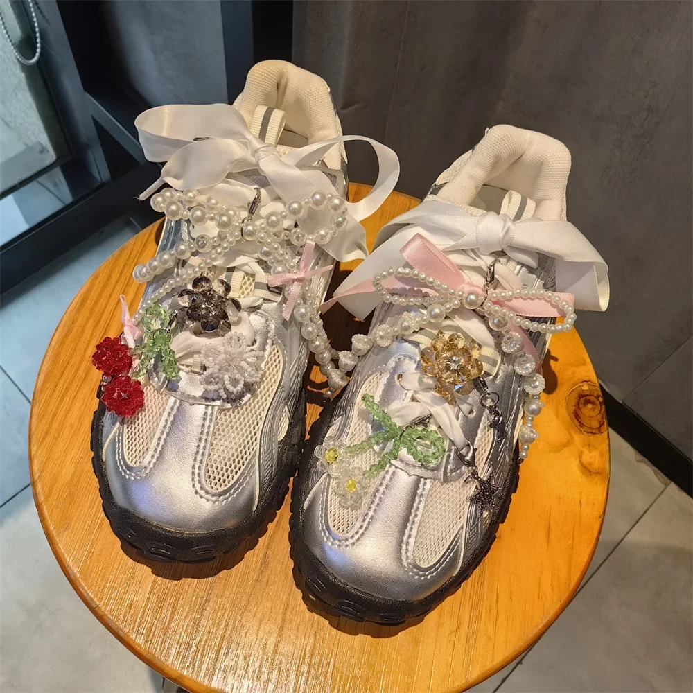 1Pcs Fruit Crystal Shoe Charm Buckle Pearl Flower Shoes Accessories Shoe Laces Charms for Sneakers Decorations thumbnail 2