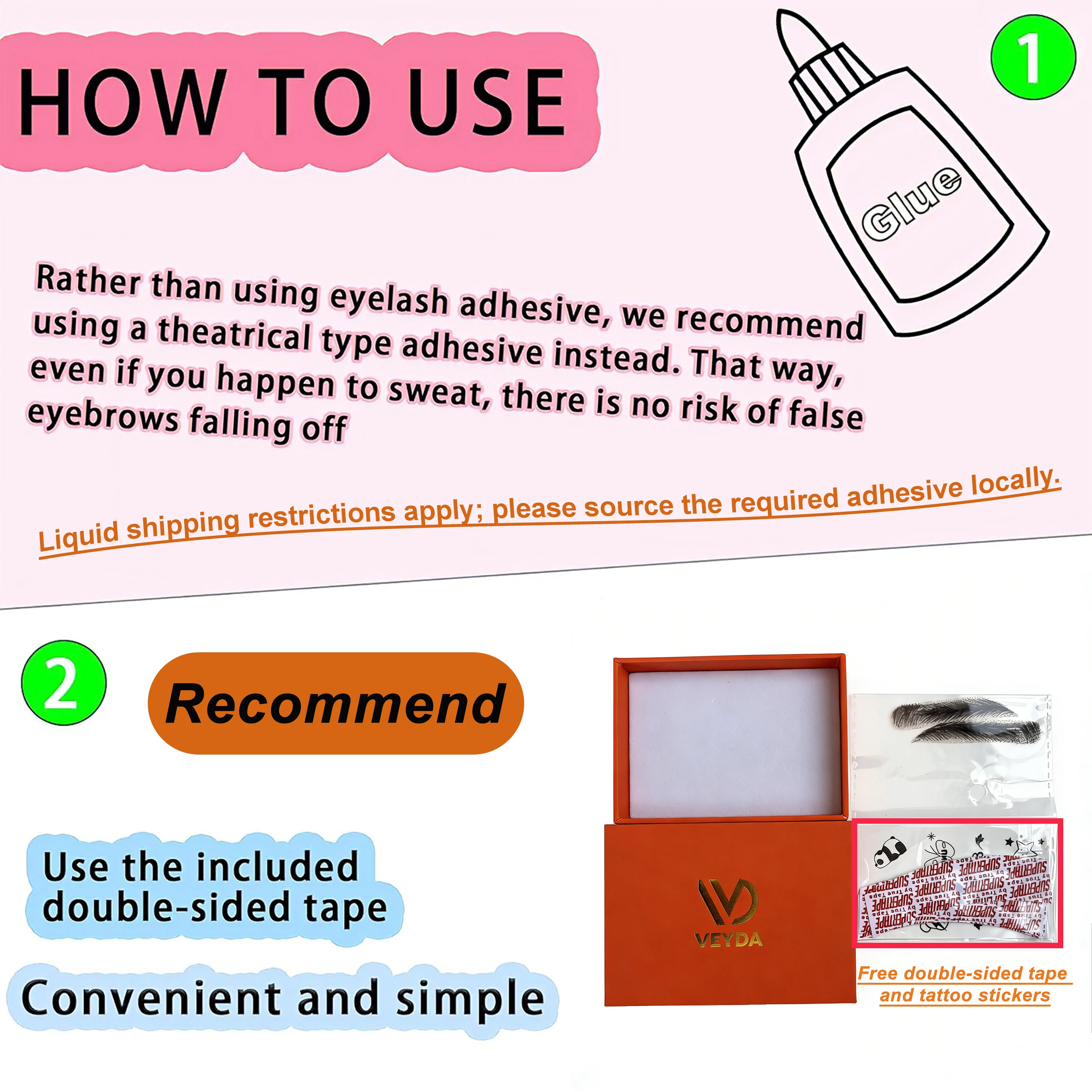 VEYDA Women/Man's Eyebrows Hair Eyebrows Six Style 100% Human Hair Artificial Weaving Lace Workers' Hair Braided Eyebrow Wigs thumbnail 4
