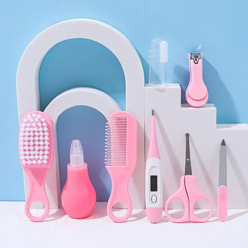 Nail Clippers Comb Massage Soft Bristle Brush Set Kit 8 PCS Child Care Cleaning Set baby brush and comb set thumbnail 6