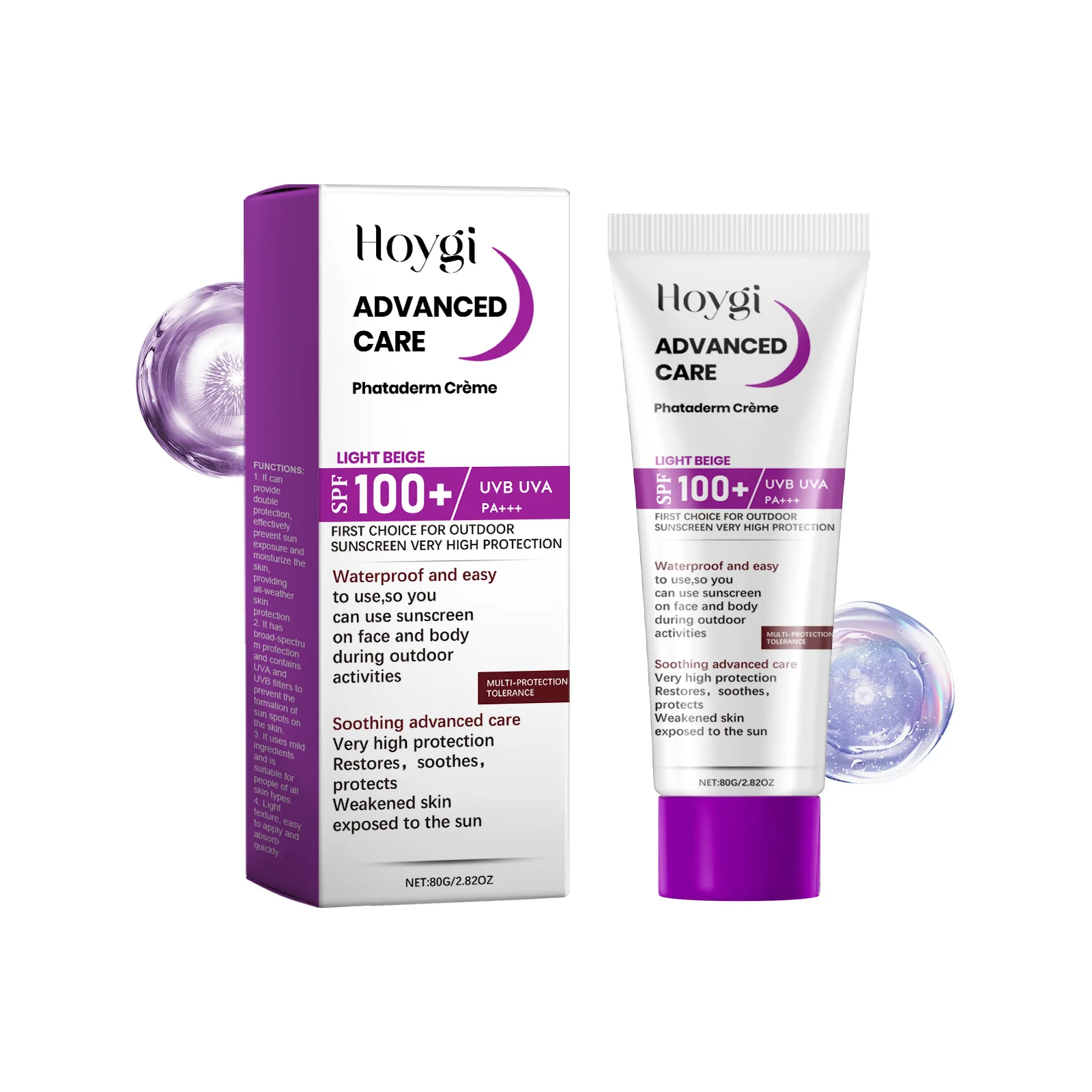 Face Sunscreen Moisturizer Spf 100+ UV Protection Sun Block Cream Lightweight Skin Soothing Relief Sunburn After Sun Body Lotion thumbnail 2