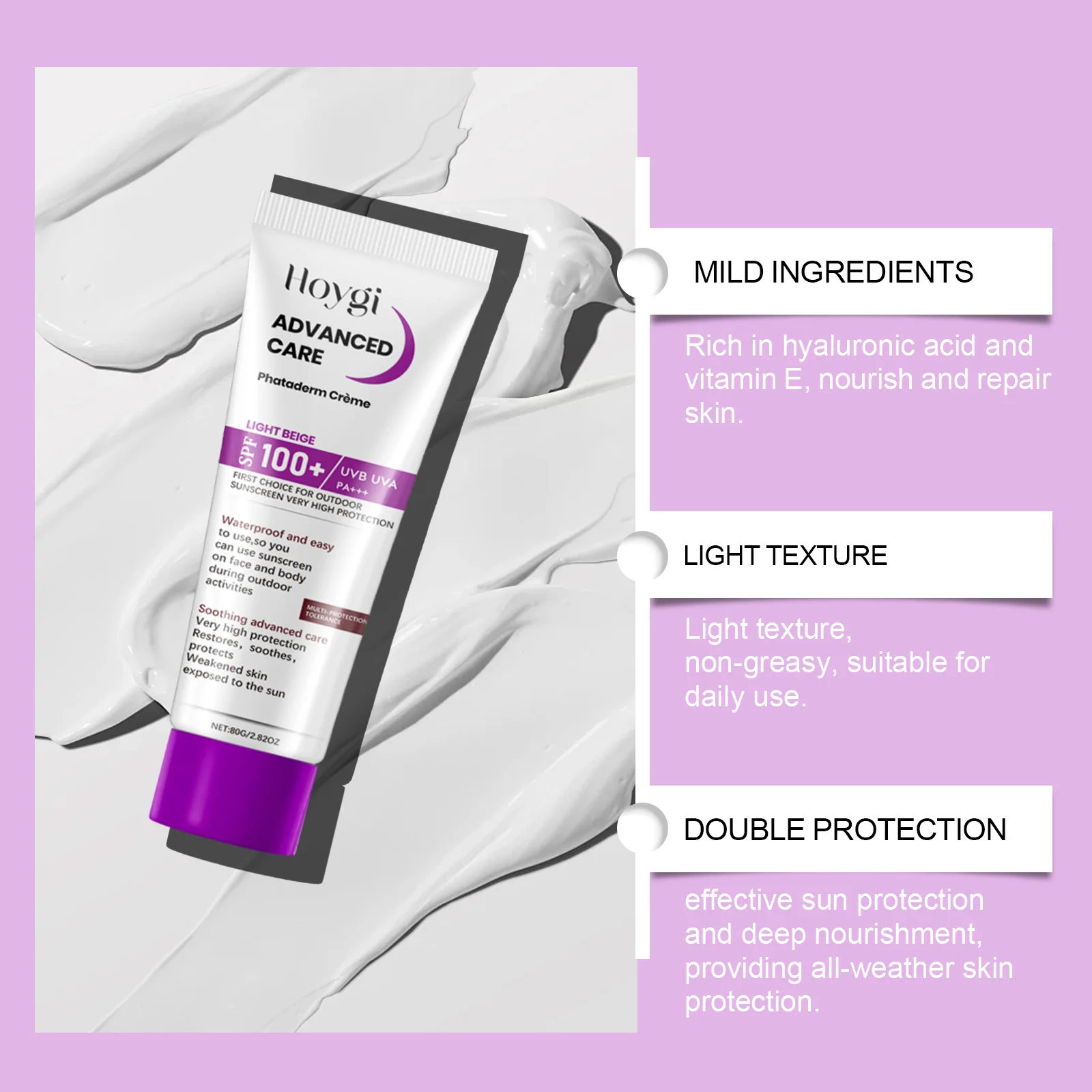 Face Sunscreen Moisturizer Spf 100+ UV Protection Sun Block Cream Lightweight Skin Soothing Relief Sunburn After Sun Body Lotion thumbnail 3