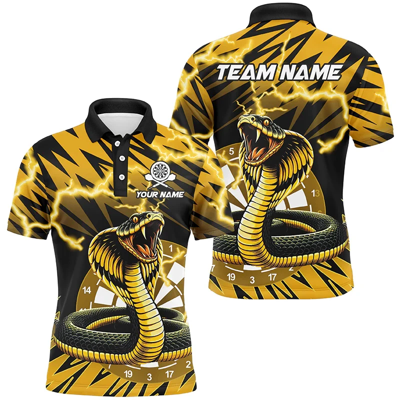 Fashion Darts Graphic Polo Shirt For Men Custom Name Lapel Button 3D Printed Polo Shirts Trend Oversized Breathable Sports Tops thumbnail 2