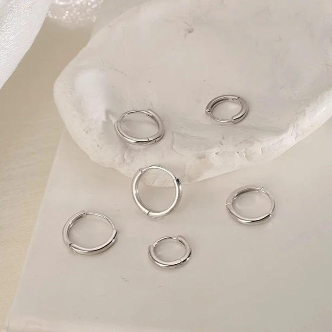 3Pair Stainless Steel Minimalist Huggie Hoop Earrings for Women Gold Color Tiny Round Circle 8/10/12mm Punk Unisex Rock Earring thumbnail 5