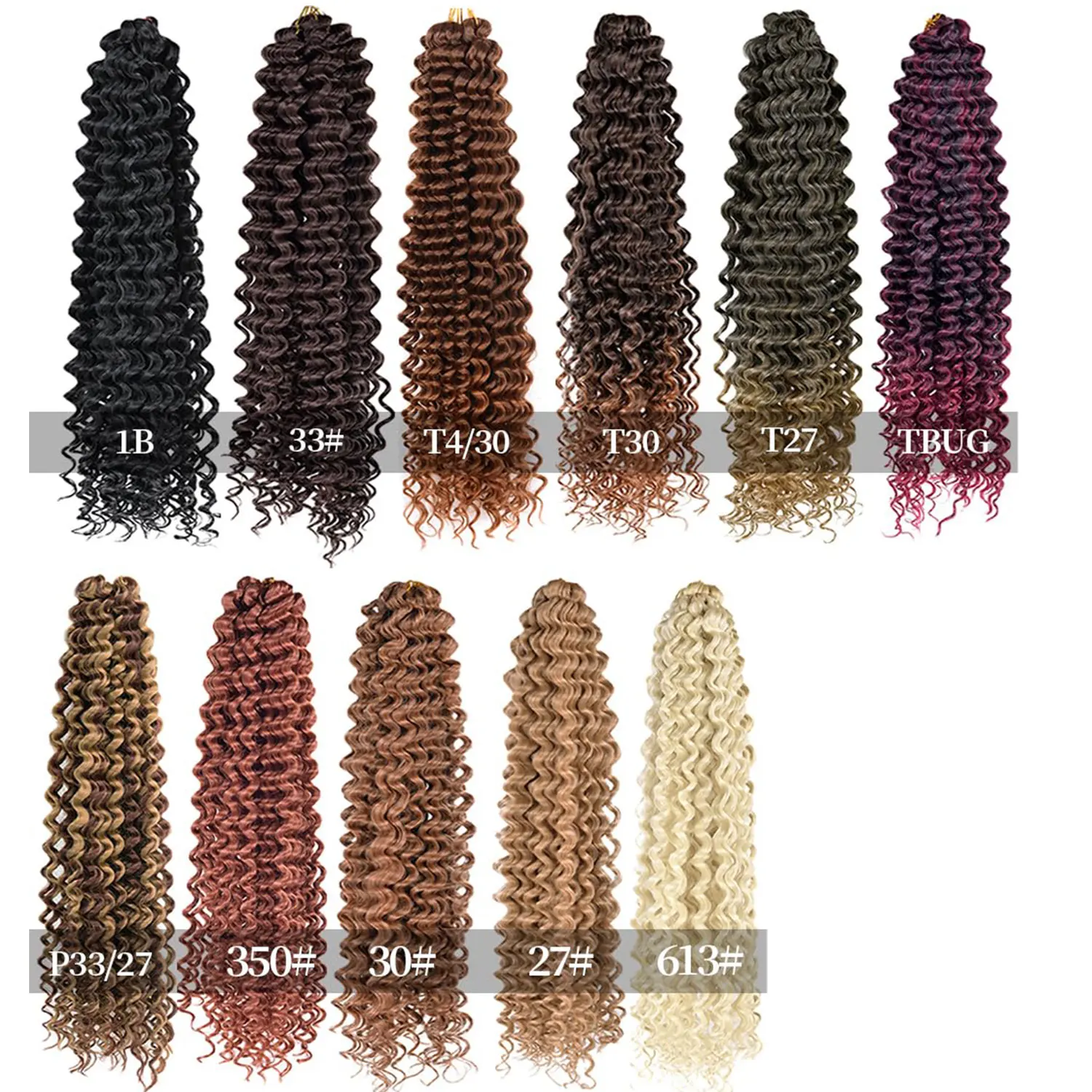Deep Wavy Twist Crochet Hair Boho Braid Hair Synthetic Curly Hair Crochet Braids High Temperature Fiber Braiding Hair Extensions thumbnail 3