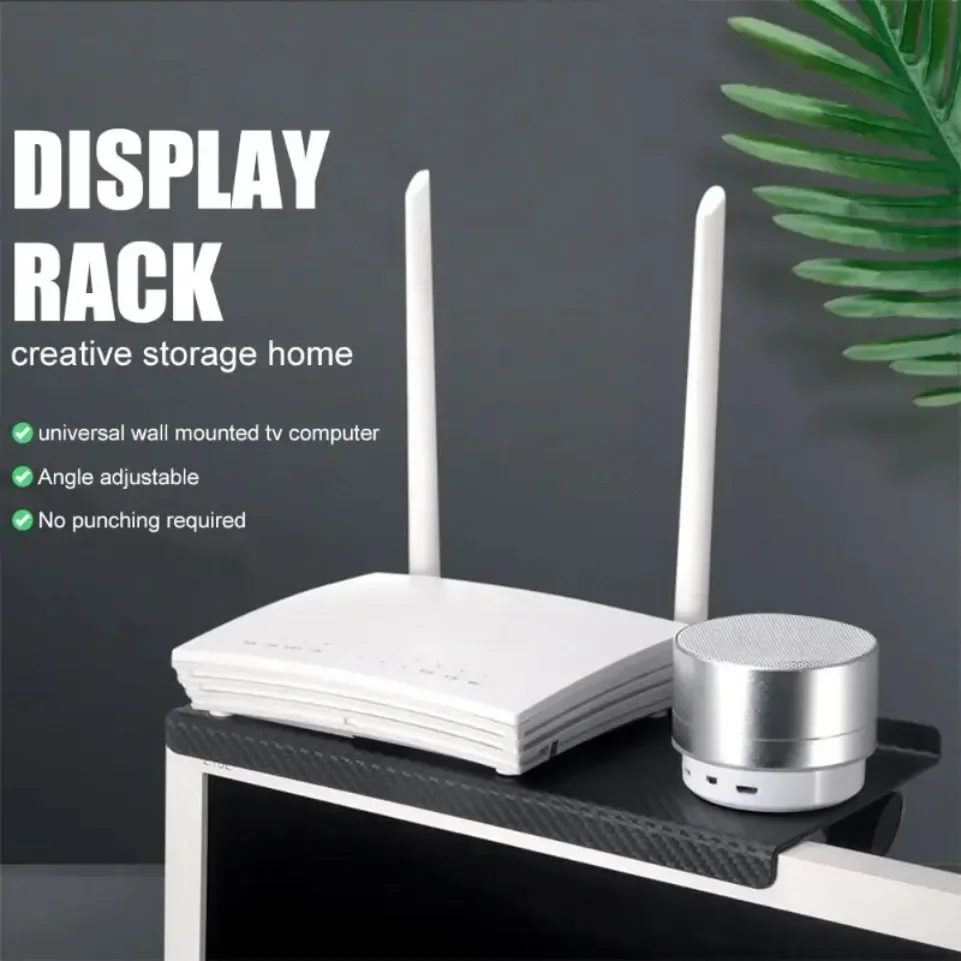 Adjustable TV/Monitor Top Shelf Organizer - Universal Space-Saving Rack for Router, Media Box,Accessories & Cable Management thumbnail 6