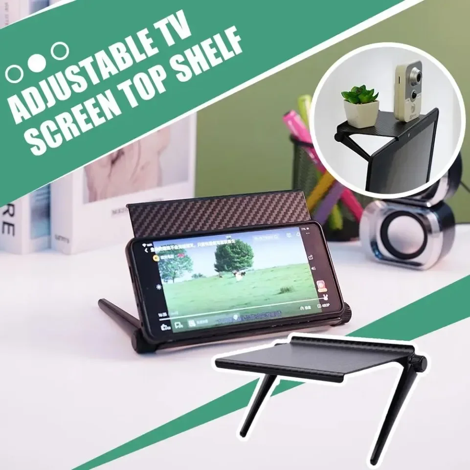 Adjustable TV/Monitor Top Shelf Organizer - Universal Space-Saving Rack for Router, Media Box,Accessories & Cable Management thumbnail 3