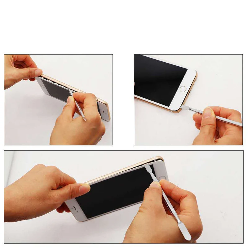 3PCS Repair Opening Pry Hand Tool Kit Blade Smart Phone Tablet PC Metal Spudger Disassemble Tools Set For IPhone/IPad/Tablet thumbnail 4