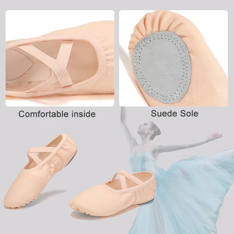 Women Ballet Shoes Girls Dance Slippers Split Sole Gymnastics Yoga Dancing Shoes Canvas Children Adult Ballerina Shoes thumbnail 5