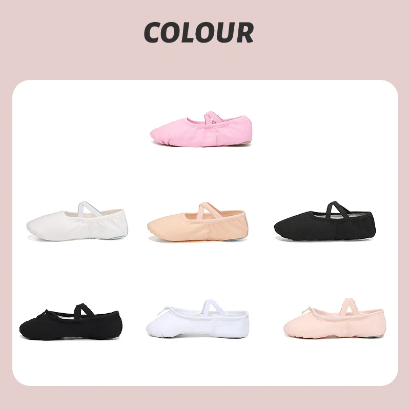 Women Ballet Shoes Girls Dance Slippers Split Sole Gymnastics Yoga Dancing Shoes Canvas Children Adult Ballerina Shoes thumbnail 2
