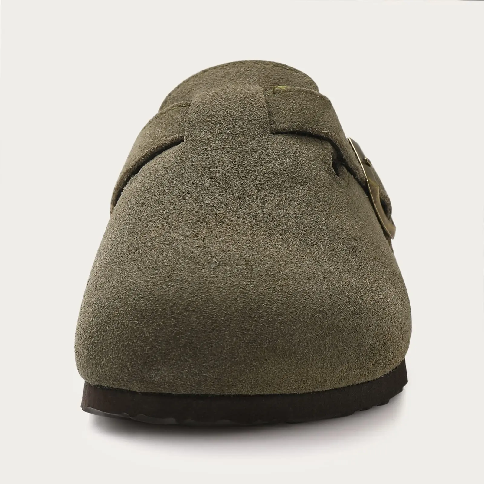 Kidmi Men's Suede Clogs Cork Footbed Clogs for Women Soft Leather Adjustable Buckle Slip-on Potato Shoes Sandals Beach Slippers thumbnail 6