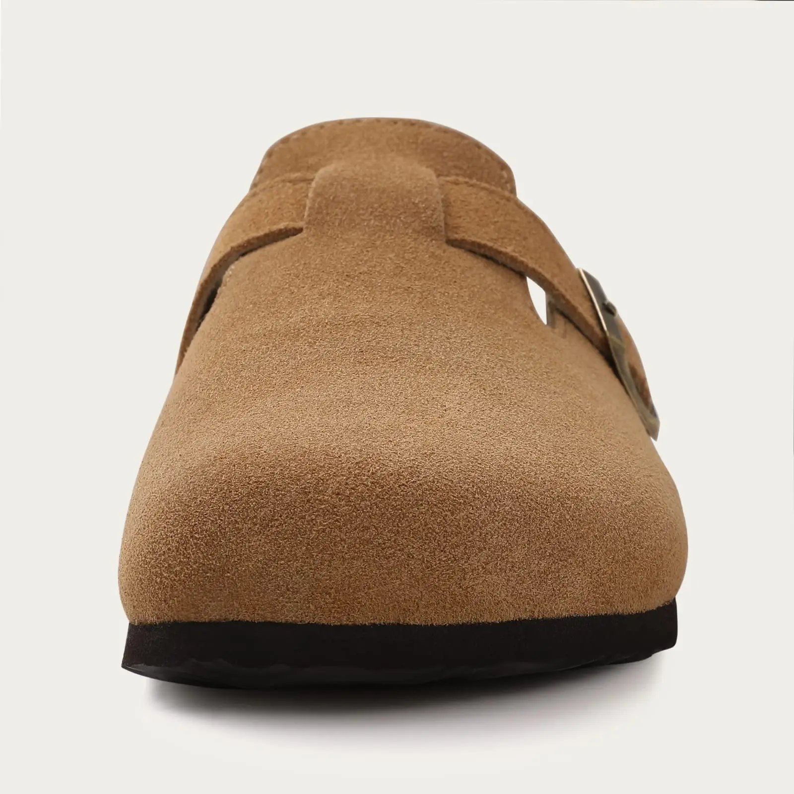 Kidmi Men's Suede Clogs Cork Footbed Clogs for Women Soft Leather Adjustable Buckle Slip-on Potato Shoes Sandals Beach Slippers thumbnail 3