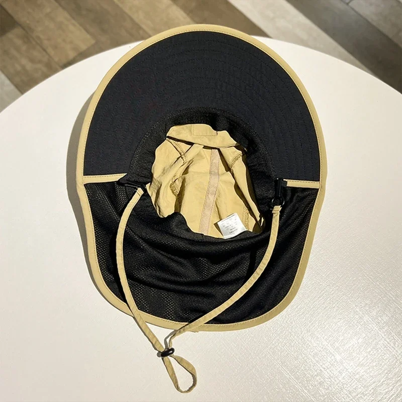 1Pc Wide Brim Bucket Hat with Neck Flap Waterproof & Quick-drying Panama Caps for Women Men Fishing Camping Hiking Summer Travel thumbnail 5