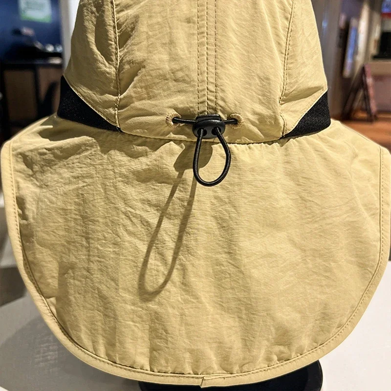 1Pc Wide Brim Bucket Hat with Neck Flap Waterproof & Quick-drying Panama Caps for Women Men Fishing Camping Hiking Summer Travel thumbnail 4