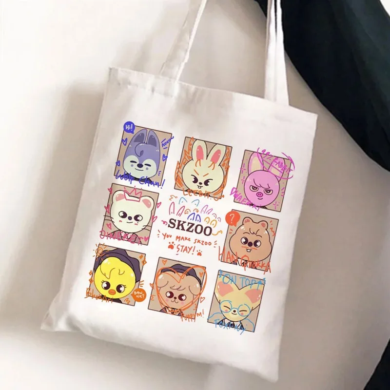 Stray  Skzoo Peripheral printed canvas Bag Student Casual women's hand bag shoulder bag