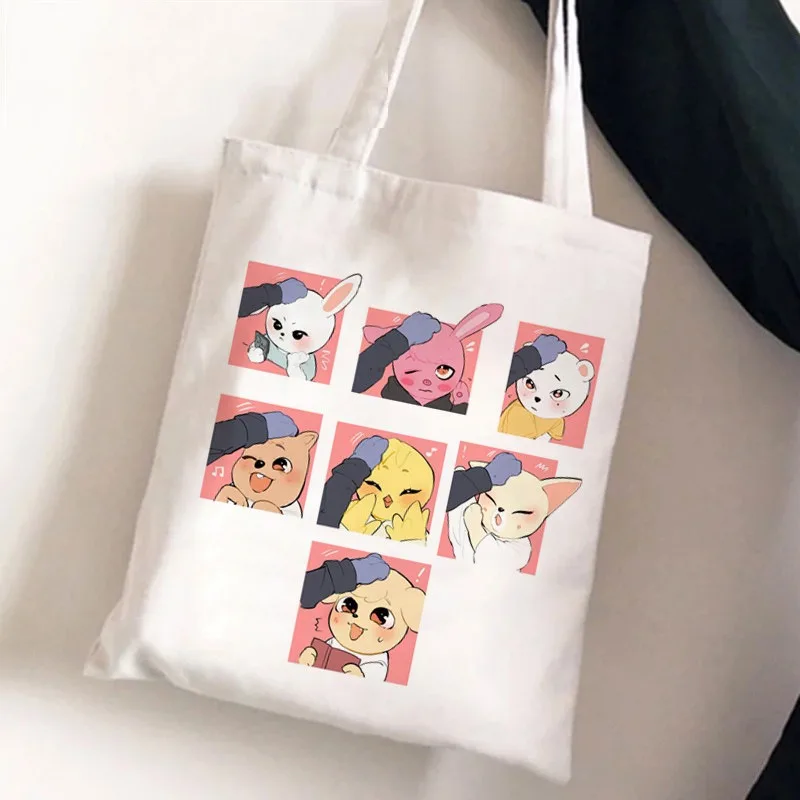 Stray  Skzoo Peripheral printed canvas Bag Student Casual women's hand bag shoulder bag thumbnail 6