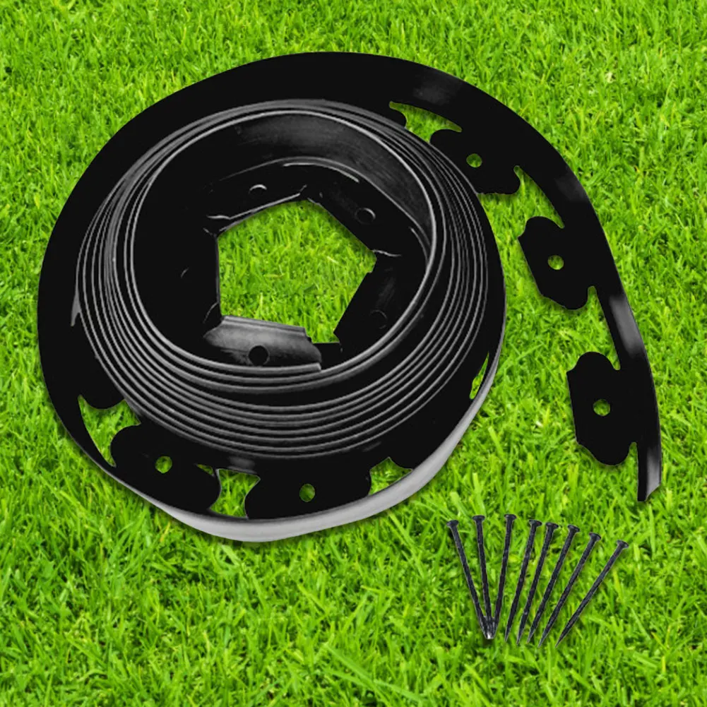 5/10M Fixed Garden Barrier Lawn Grass Plastic Edging Border Landscape Edging Garden Edge Kit With Anchoring Spikes Easy Install thumbnail 4