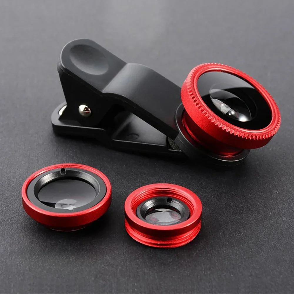0.67X Wide Angle Zoom 3in1 Phone Lens Fisheye Macro Lenses Camera For iPhone 16 Xiaomi Huawei Smartphone Lenses with Phone Clip