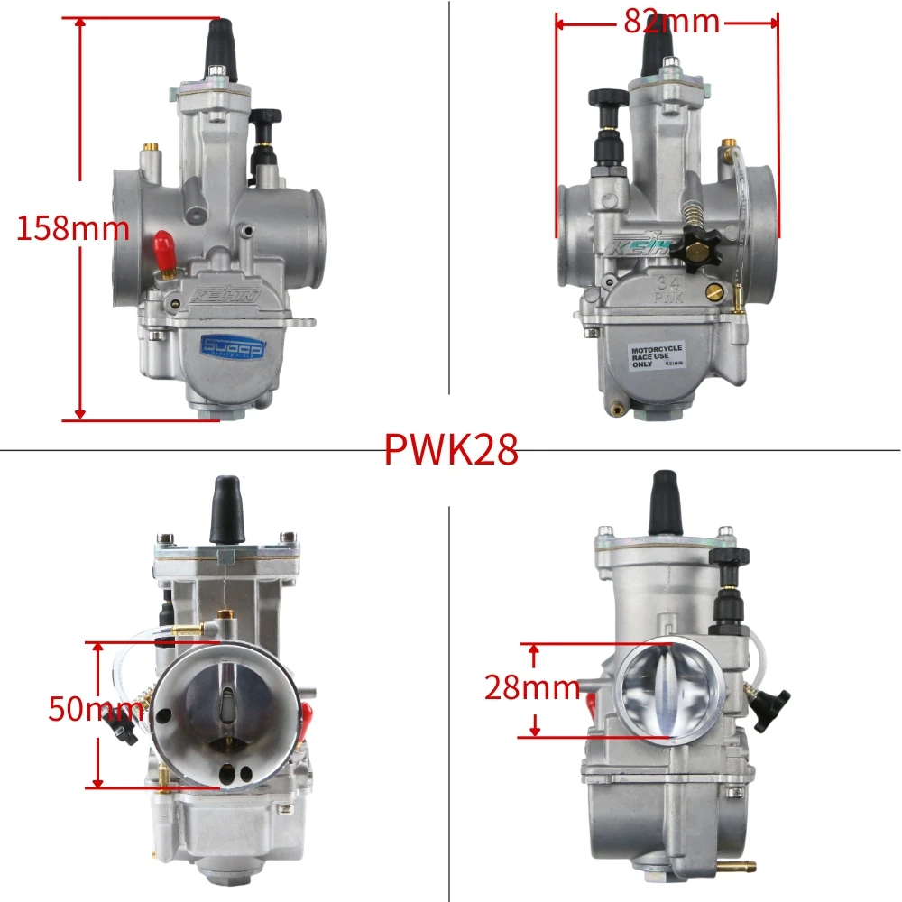 For Keihin KOSO PWK 24 26 28 30 32 34mm 2T 4T ATV Scooter 50-250cc Universal Racing Motorcycle Carburetor With Free Jet thumbnail 2