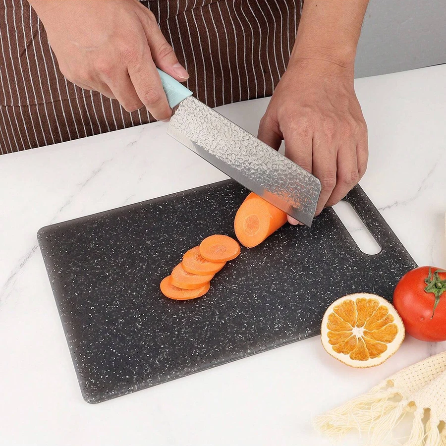 Marble Texture PP Cutting Board Antibacterial and Mildew Cutting Board Kitchen Vegetable Cutting Board Dishwasher Safe Healthy thumbnail 3
