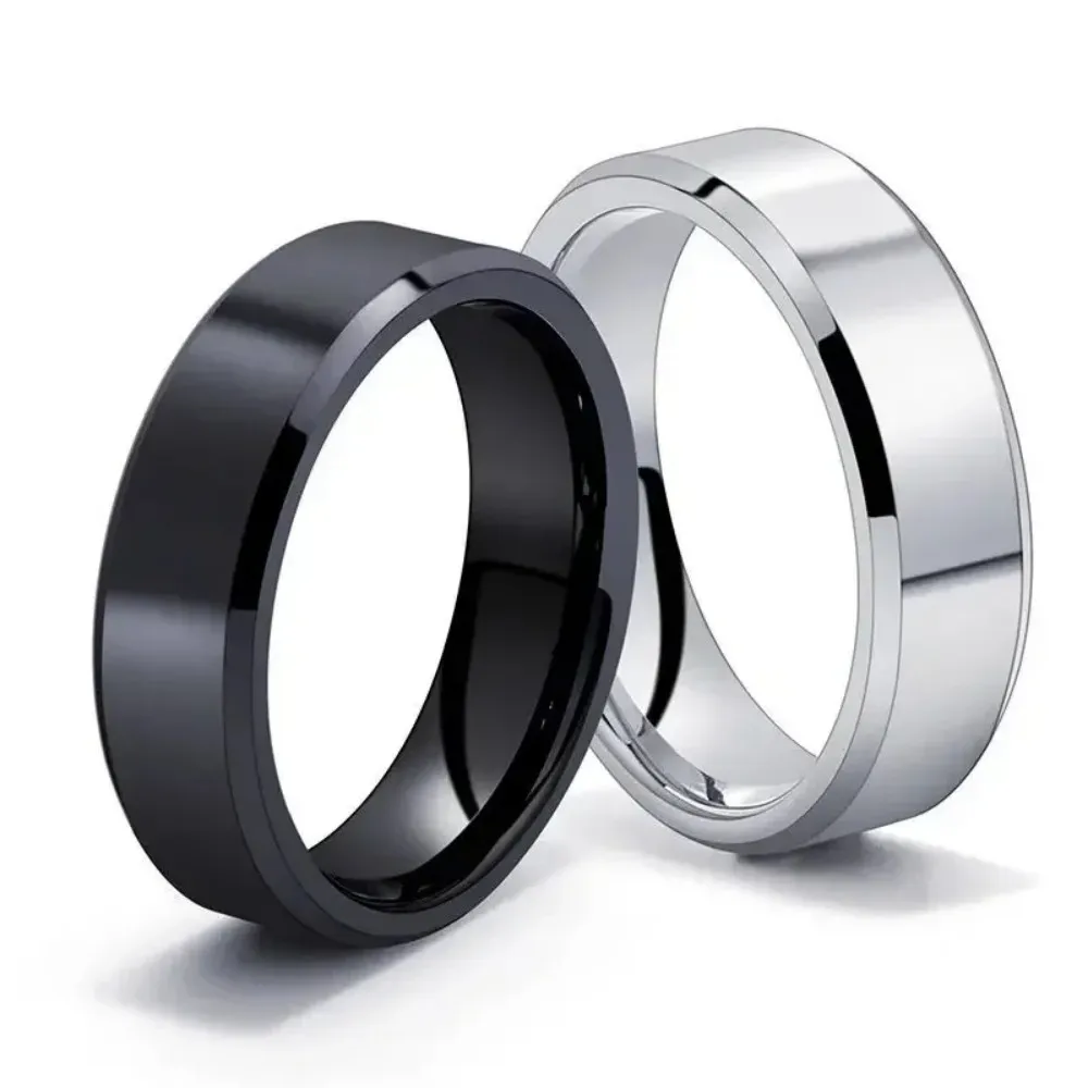 New Fashion Charm Jewelry Ring for Men Women Stainless Steel Black Rings Wedding Engagement High Quality Matte Male Accessory thumbnail 5