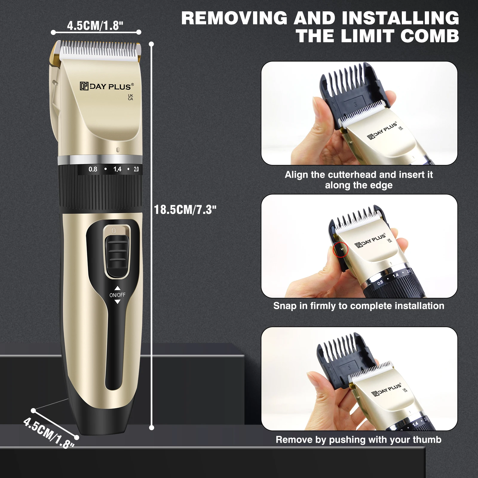 Professional Hair Trimmer, All-in-1 Body Hair Trimmer, Cordless Precision Trimmer, 90 Minutes Ultrasonic Sharp Blade for Men, Ki thumbnail 6