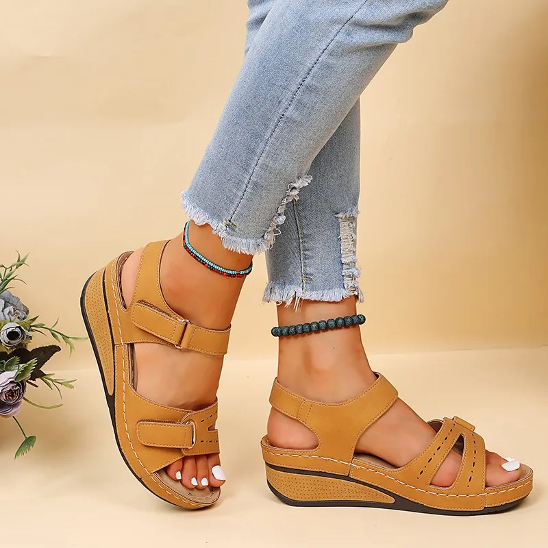 Women Sandals Soft Bottom Wedge Heels Sandals Summer Shoes Women Platform Sandalias Mujer Elegant Wedges Shoes For Women Tacon thumbnail 4