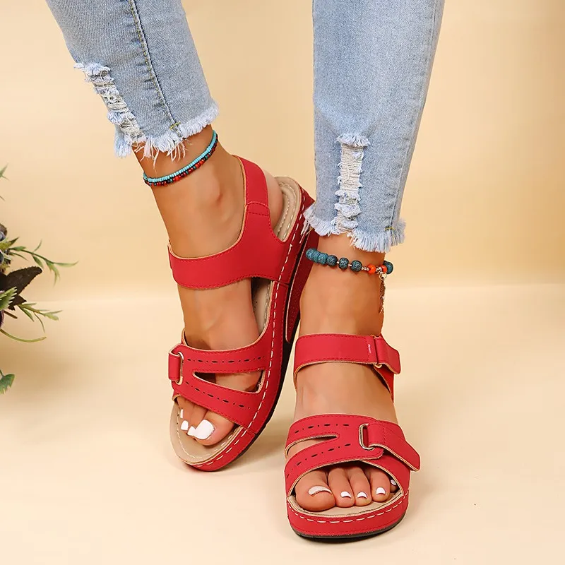 Women Sandals Soft Bottom Wedge Heels Sandals Summer Shoes Women Platform Sandalias Mujer Elegant Wedges Shoes For Women Tacon thumbnail 3