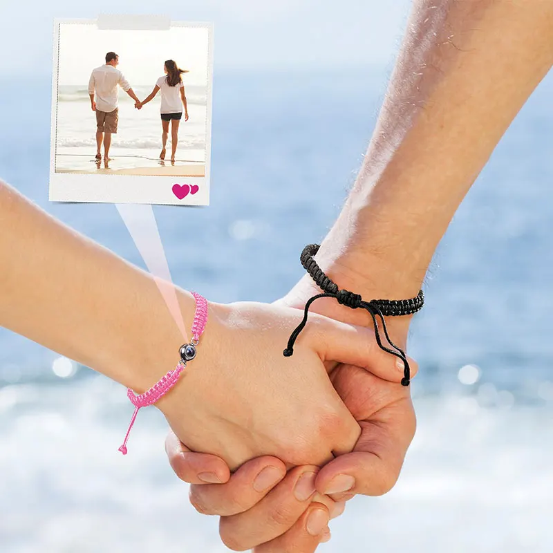Custom Bracelets with Picture Personalized Gifts for Women Men, Custom Photo projection Bracelet Gifts for Couple/Family/Friend thumbnail 2