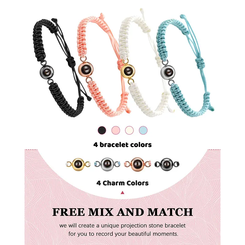 Custom Bracelets with Picture Personalized Gifts for Women Men, Custom Photo projection Bracelet Gifts for Couple/Family/Friend thumbnail 3