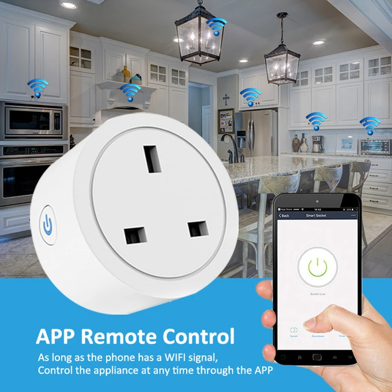 Tuya UK Smart Plug WiFi Socket 16A/20A with Power Monitor Voice Control Timing Smart Life Control Works with Alexa Google Home thumbnail 4