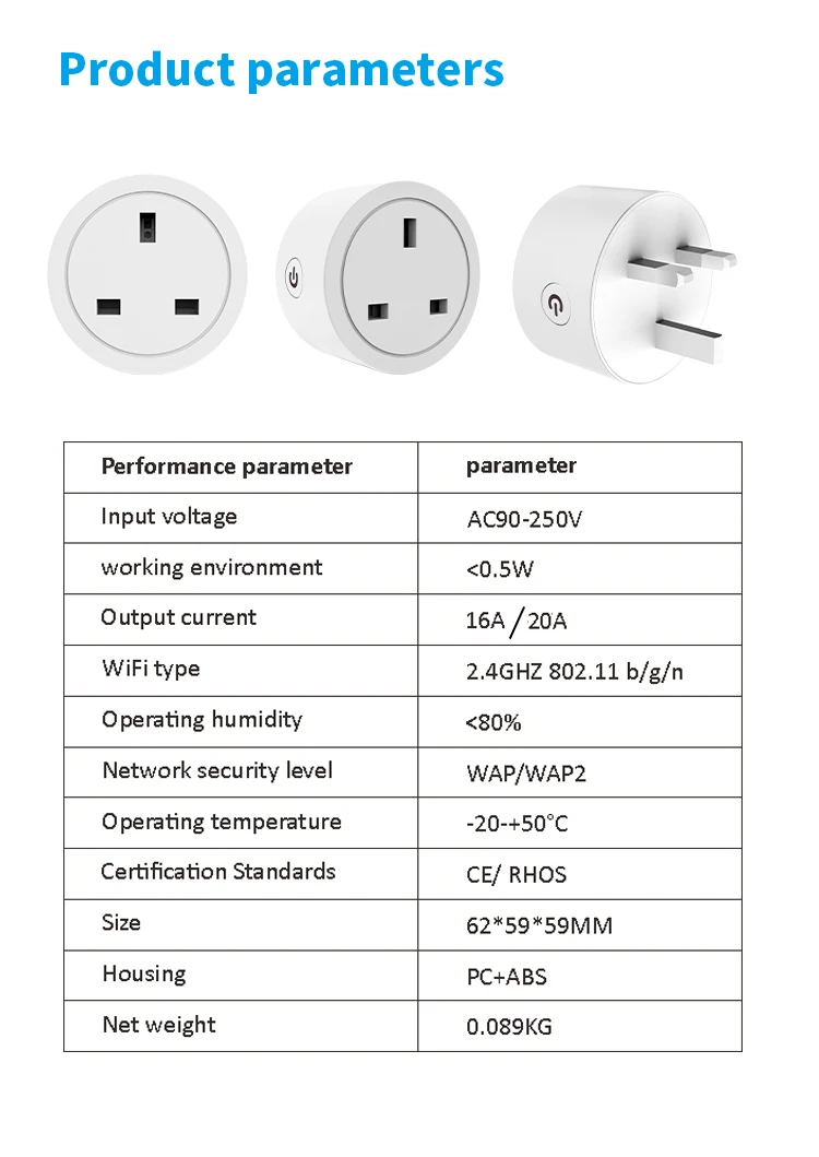 Tuya UK Smart Plug WiFi Socket 16A/20A with Power Monitor Voice Control Timing Smart Life Control Works with Alexa Google Home thumbnail 6