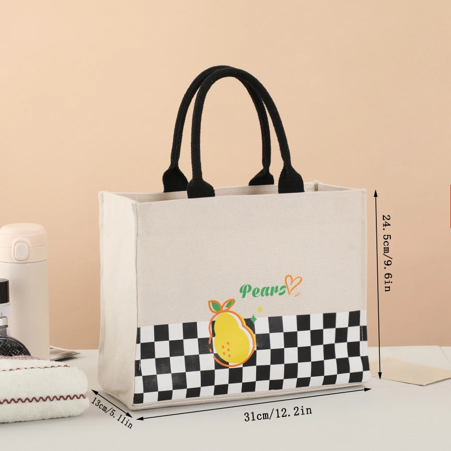 New cartoon tote bag with large capacity buckle canvas bag, gift shopping bag, travel luggage tote bag thumbnail 4