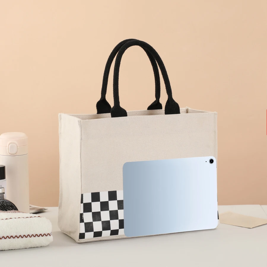 New cartoon tote bag with large capacity buckle canvas bag, gift shopping bag, travel luggage tote bag thumbnail 5