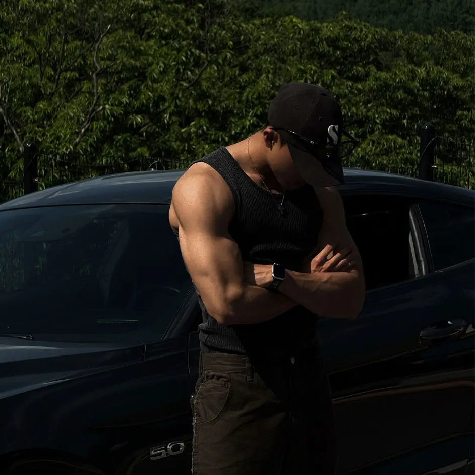 Mens Ribbed Sleeveless Tank Top Activewear Fitness Sports Bodybuilding Vest Breathable Quick-drying Elastic Undershirt Gym Top thumbnail 6