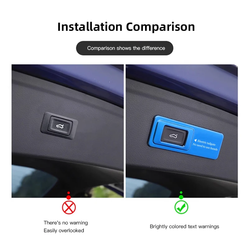 Car Trunk Warning Sticker Electric Tailgate Lifting Cover For Audi Q5 Q7 Q8 Q3 A7 A1 A2 A3 A4 A5 A6 A8 Q1 Q2 Q4 Q6 TT RS3 RS7 S5 thumbnail 2