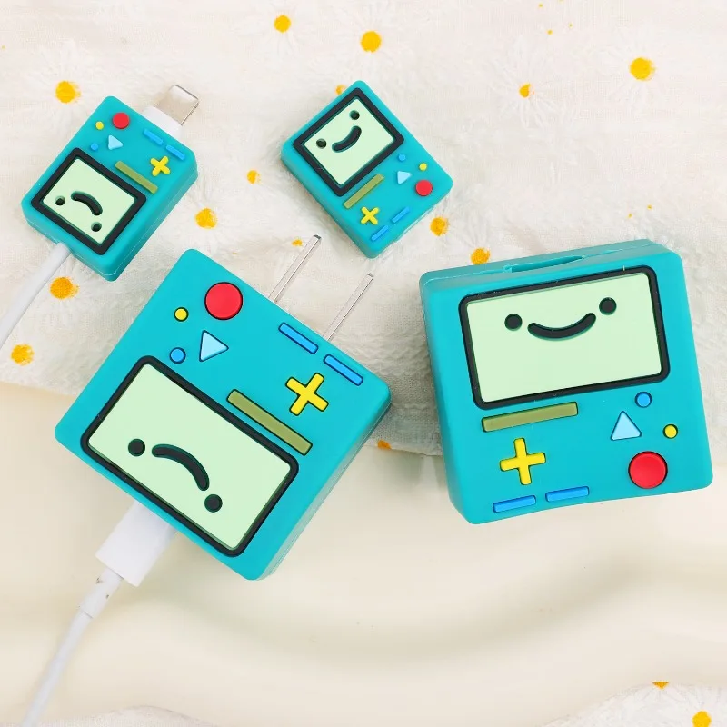 Kawaii Cute Cartoon Game Console Soft Silicone USB Charger Protective Case Data Line Cord Sleeve For iPhone 18/20W Charger Cover thumbnail 2
