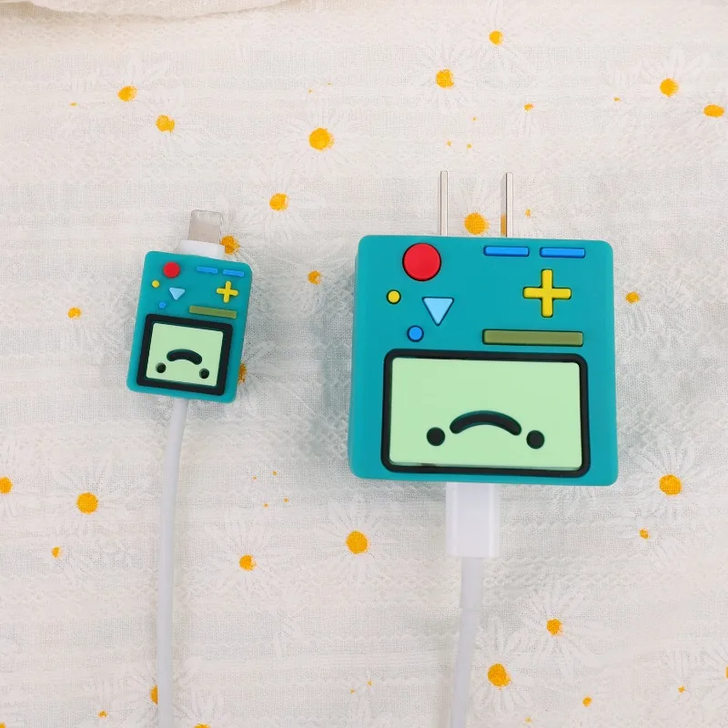 Kawaii Cute Cartoon Game Console Soft Silicone USB Charger Protective Case Data Line Cord Sleeve For iPhone 18/20W Charger Cover thumbnail 6