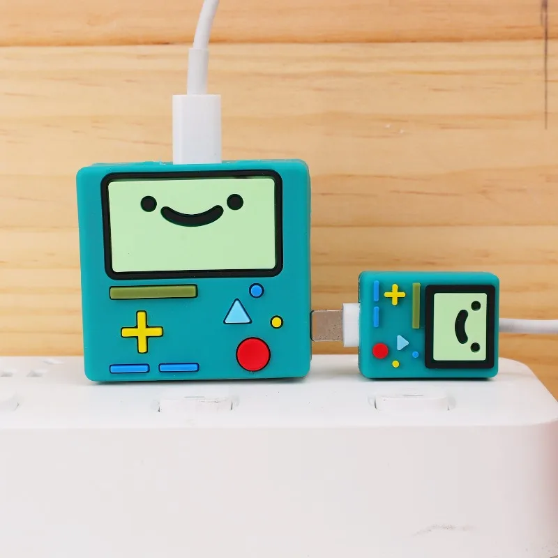 Kawaii Cute Cartoon Game Console Soft Silicone USB Charger Protective Case Data Line Cord Sleeve For iPhone 18/20W Charger Cover thumbnail 3