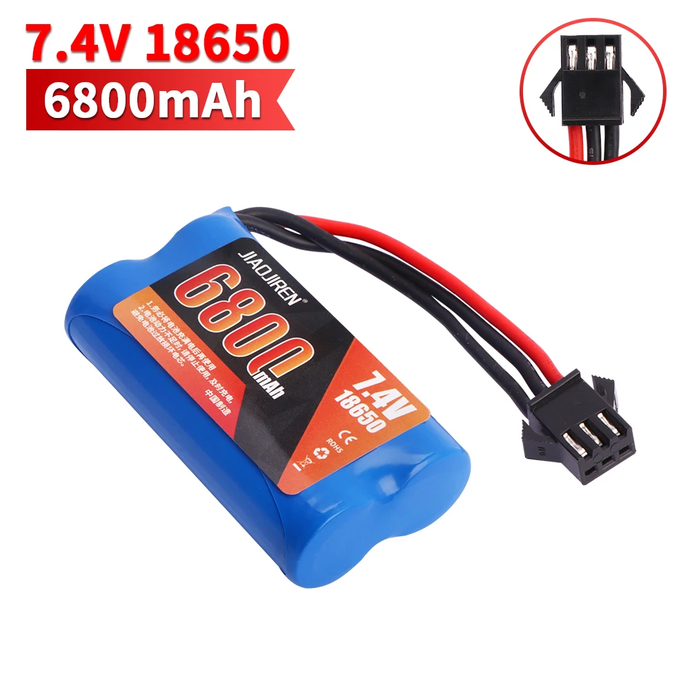 SM-3P Plug Upgrade 7.4V 6800mAh Li-ion Battery With USB Charger For MN82 MN128 MN78 LC79 Remote Control Car Battery 2S 18650 25C thumbnail 4