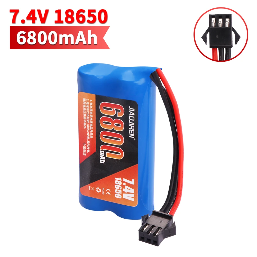 SM-3P Plug Upgrade 7.4V 6800mAh Li-ion Battery With USB Charger For MN82 MN128 MN78 LC79 Remote Control Car Battery 2S 18650 25C thumbnail 2