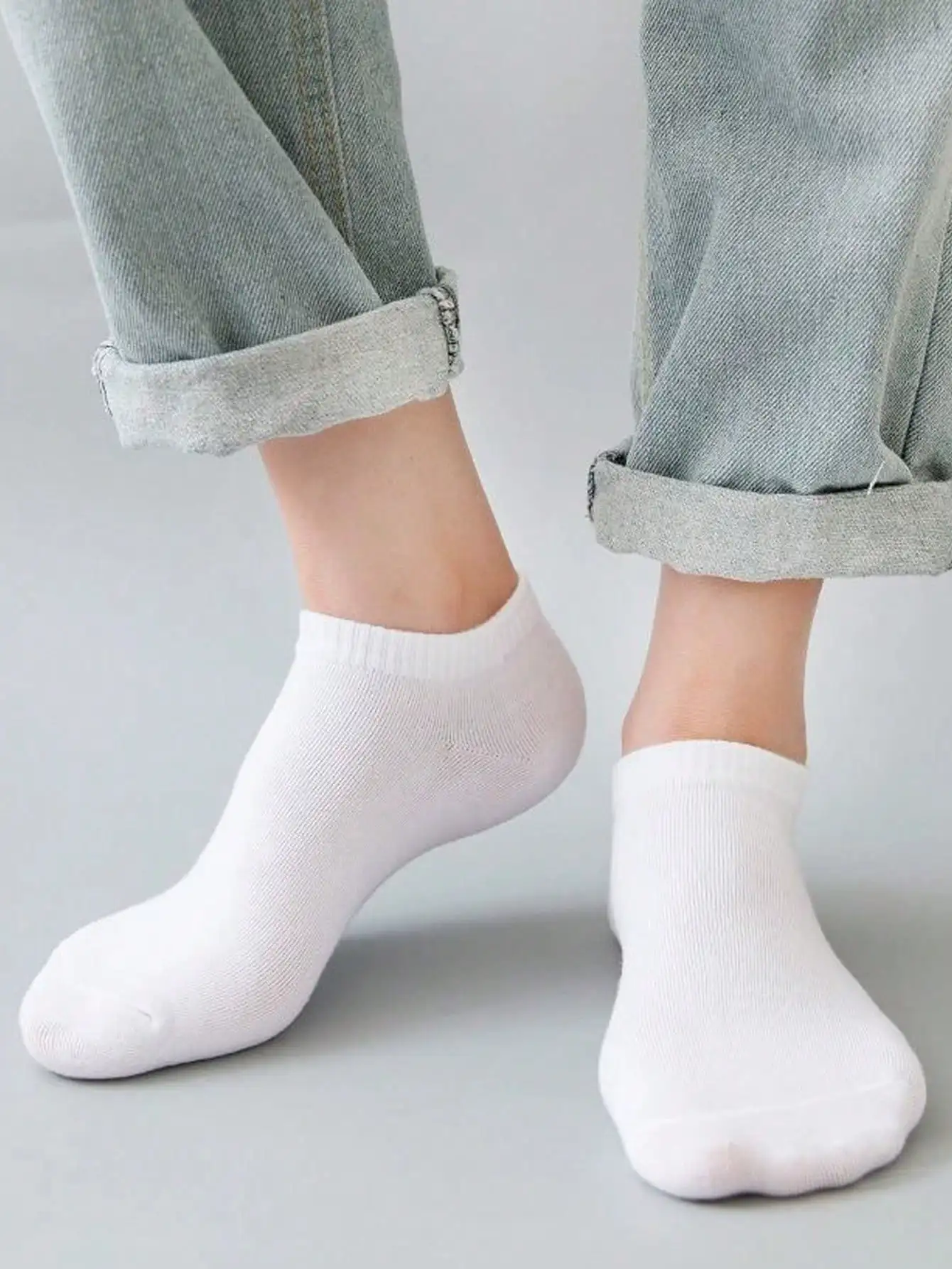5/10/15 pairs of unisex boat socks, casual black, white and gray men's business socks, sweat-absorbent breathable thumbnail 3