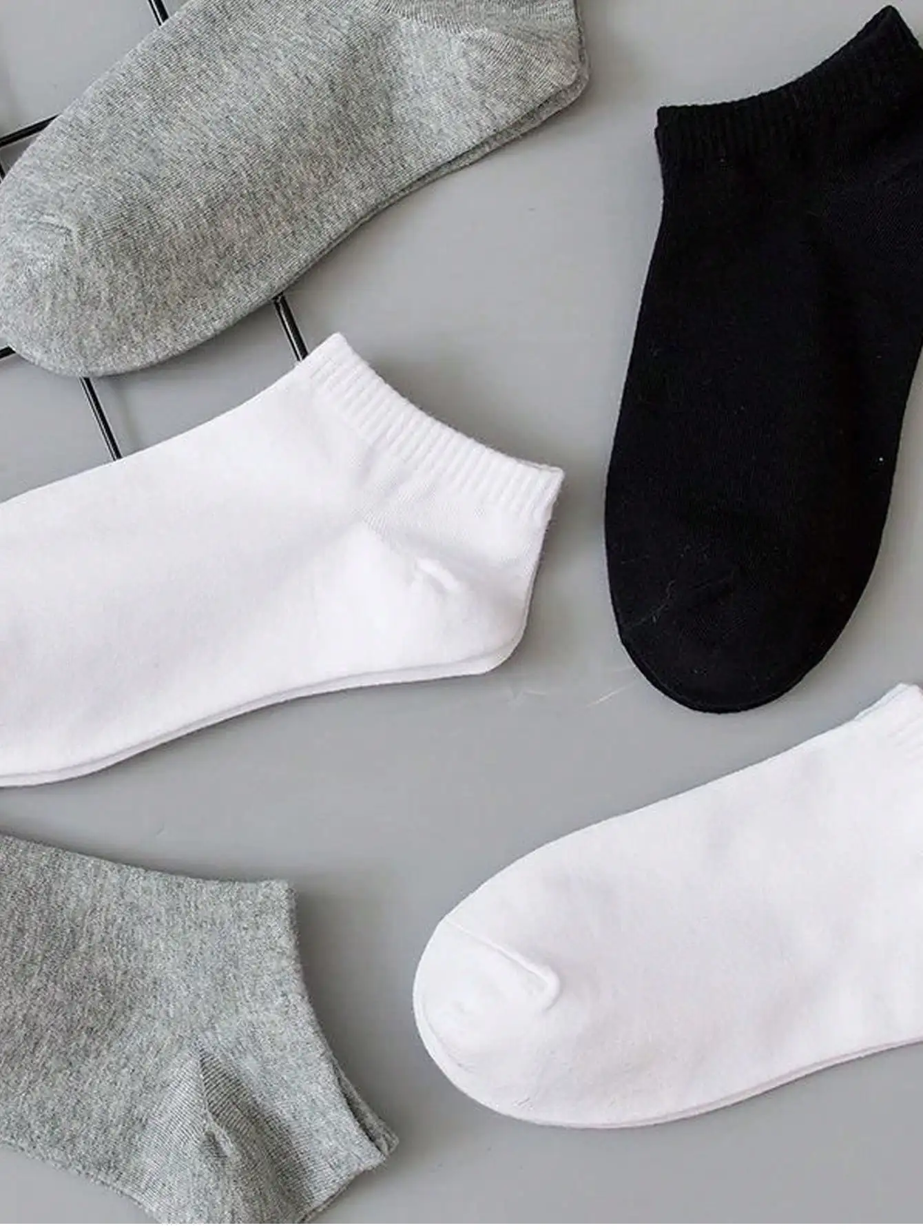 5/10/15 pairs of unisex boat socks, casual black, white and gray men's business socks, sweat-absorbent breathable thumbnail 2