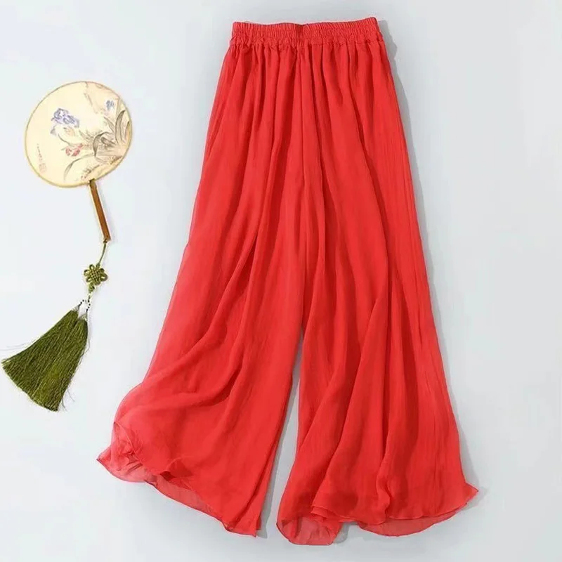 Classical Dance Chiffon Pants Wide Leg Pants for Women Modern Dance Training Pants Loose Dance Pants Adult Girls Body Yoga Pants thumbnail 6
