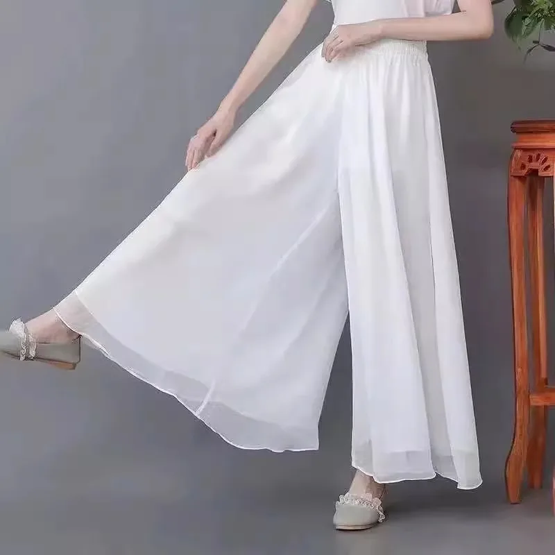 Classical Dance Chiffon Pants Wide Leg Pants for Women Modern Dance Training Pants Loose Dance Pants Adult Girls Body Yoga Pants thumbnail 2