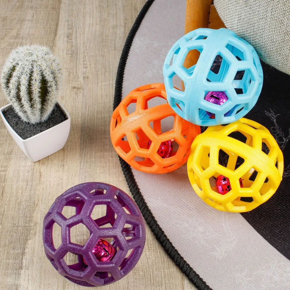 Dog Hollow Ball Toy Rubber Chew Toys for Dogs Cleaning Teeth Molar Bite Resistant Toy with Bell Puppy Training Game thumbnail 4