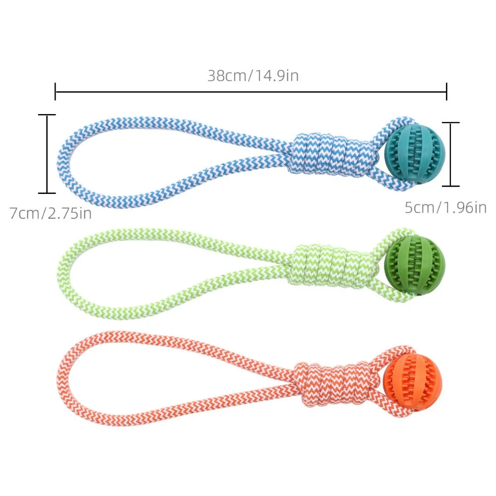 Dog Hollow Ball Toy Rubber Chew Toys for Dogs Cleaning Teeth Molar Bite Resistant Toy with Bell Puppy Training Game thumbnail 6