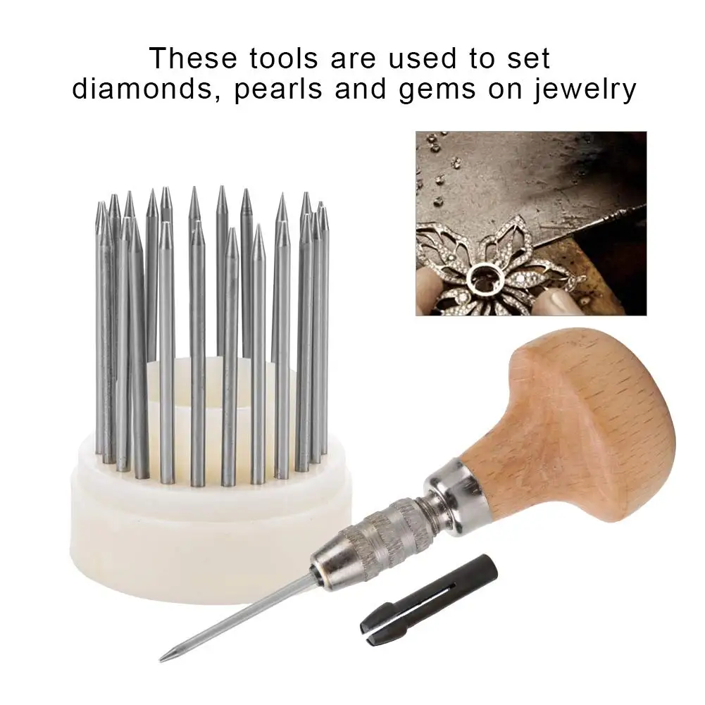 23pcs Beading Tools Beader Set for Stone Setting Graver Jewelry Equipments Tool Stone Bead Grain Tool thumbnail 5