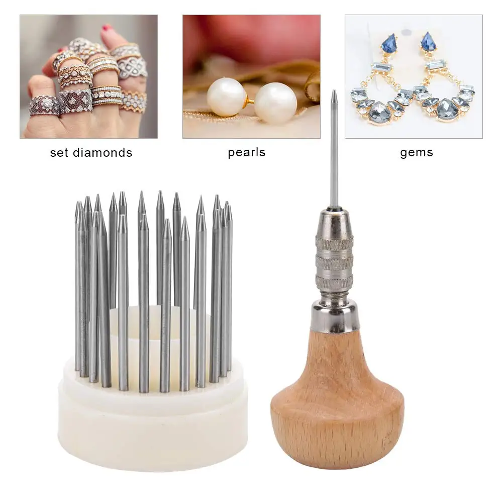 23pcs Beading Tools Beader Set for Stone Setting Graver Jewelry Equipments Tool Stone Bead Grain Tool thumbnail 2